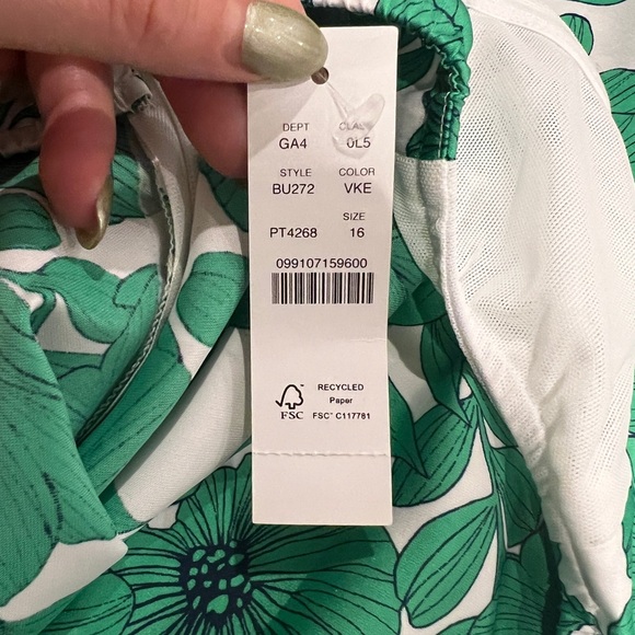 J. Crew Green and White Midi Dress - Picture 6 of 8